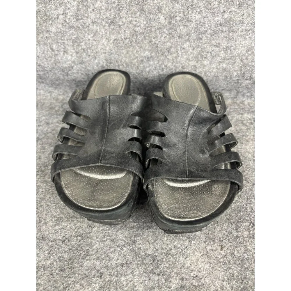 Tsubo Shoes Womens Size 7 Black Wedge Mule Sandals Platform Comfort SN-4239‎